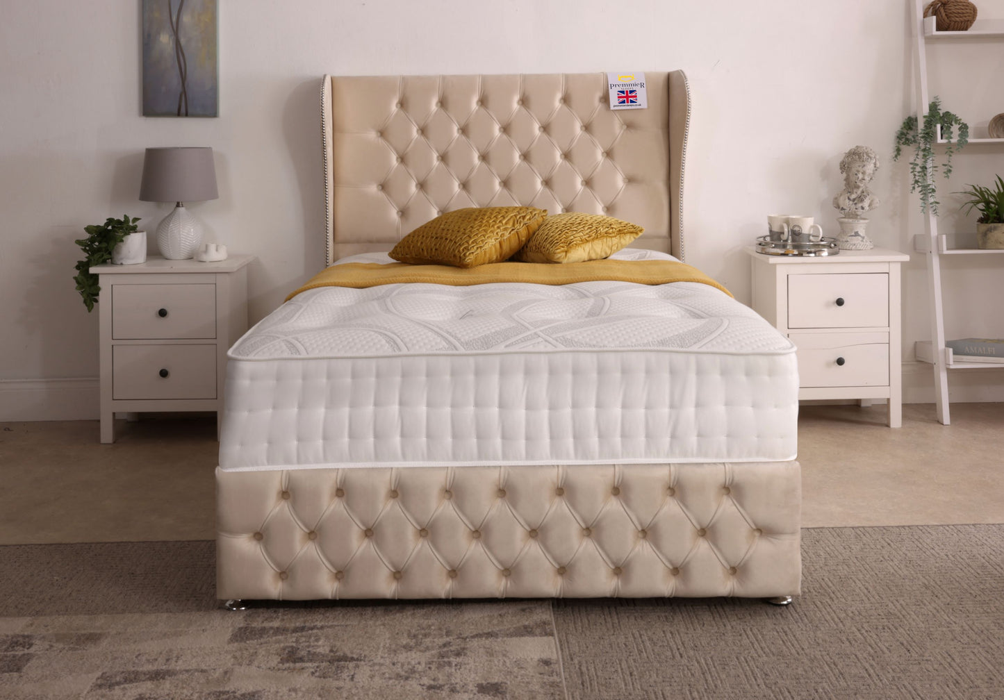 Manhatton Wingback Divan Bed With Footboard