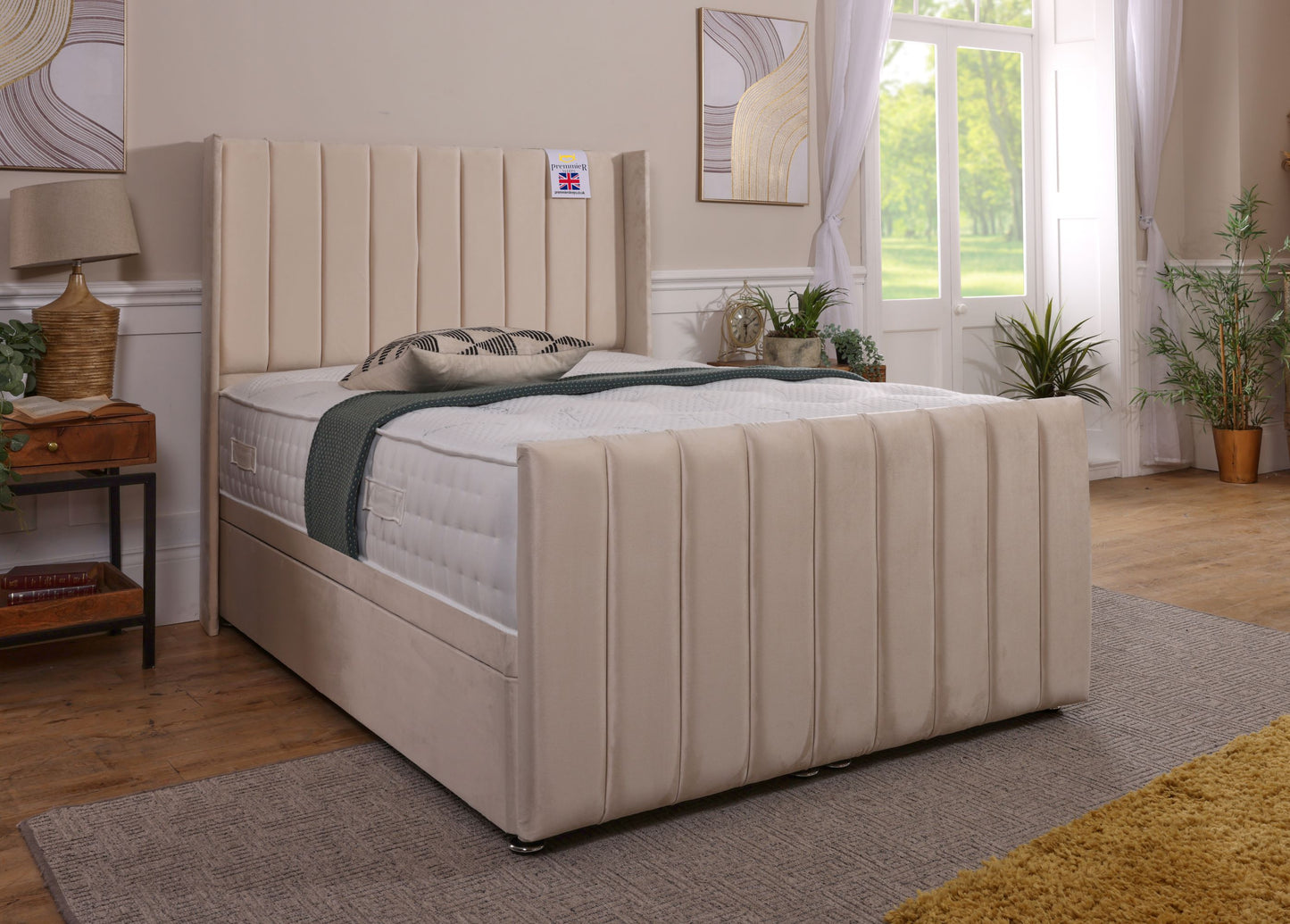 Maddiosn Wingback Ottoman Bed With Footboard