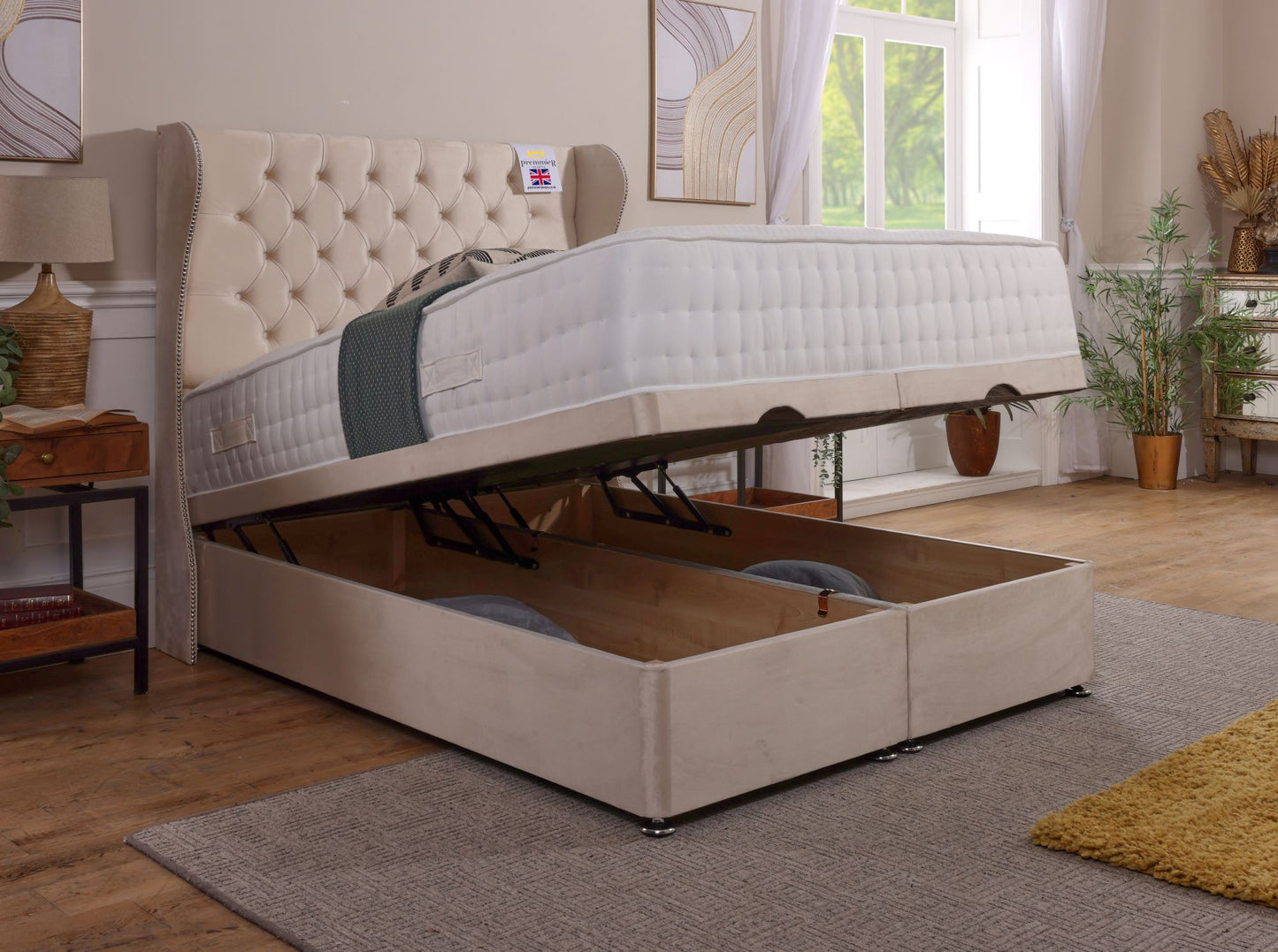 Manhattan Wingback Ottoman Bed