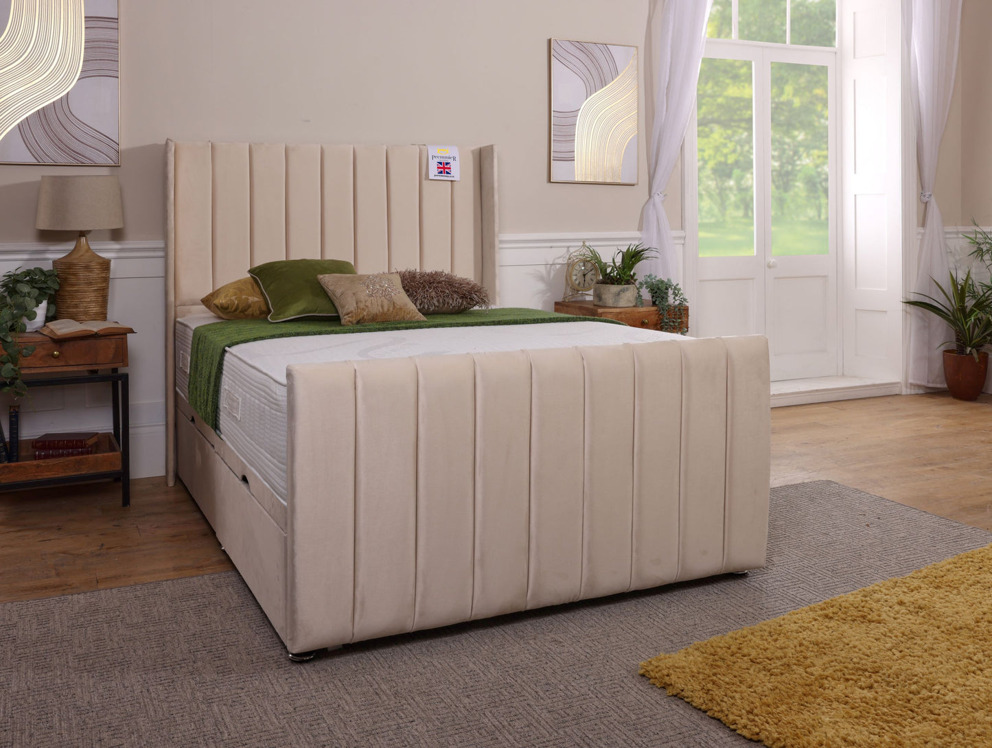 Maddiosn Wingback Ottoman Bed With Footboard