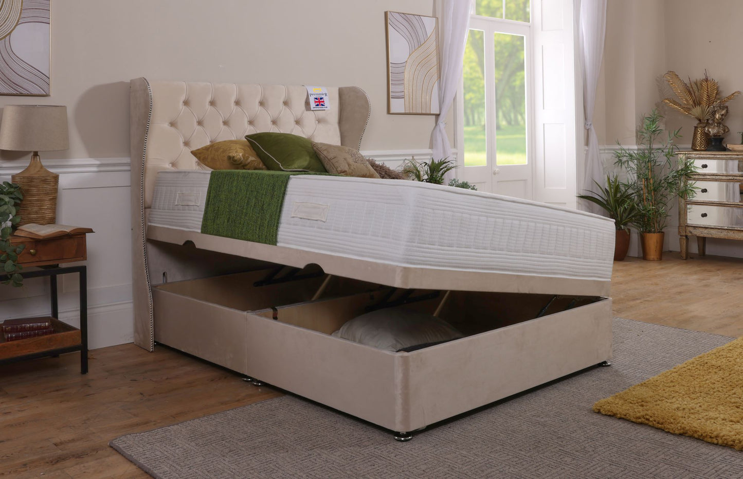 Manhattan Wingback Ottoman Bed