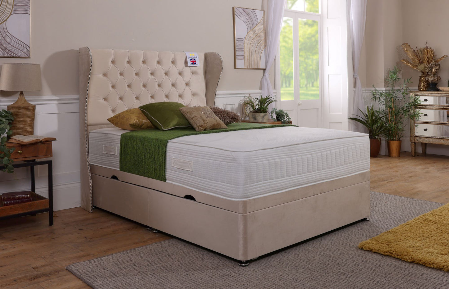 Manhattan Wingback Ottoman Bed