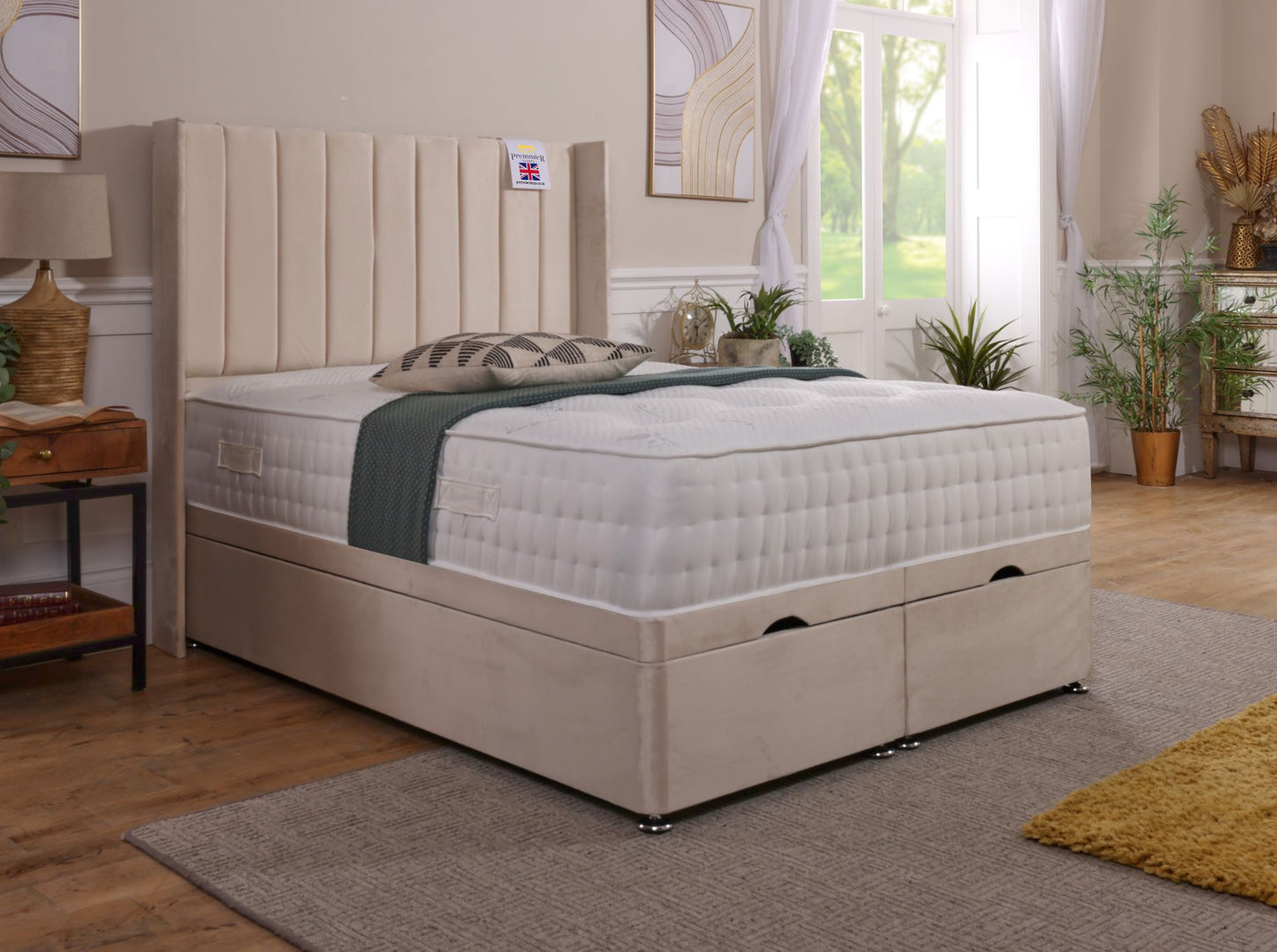 Maddison Wingback Ottoman Bed
