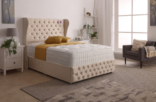 Manhatton Wingback Divan Bed With Footboard